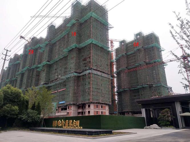 皖新翡翠庄园6月工程进度探访,高层正在拆除绿网-滁州