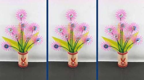 创意手工,教你用吸管diy好看的吸管花