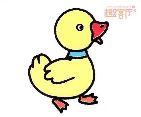 小鸭子简笔画 简单好看的黄色小鸭子