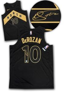 德罗赞猛龙耐克黑金城市签名球衣