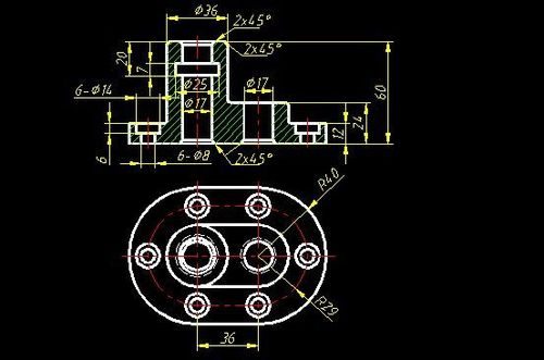 cad机械零件制图练习题