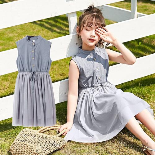 hkcp女童夏装连衣裙小女孩夏天洋气公主裙儿童童装夏季洋气网纱裙子潮