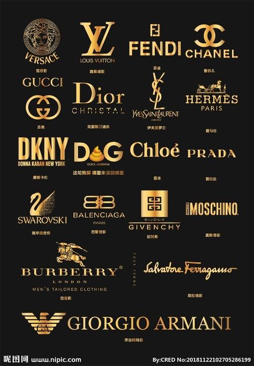 奢侈品大牌金色logo图片