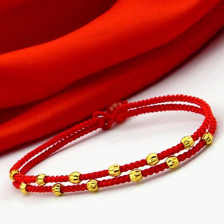 转运珠两根绳子的手链编法谁会要有示意图的