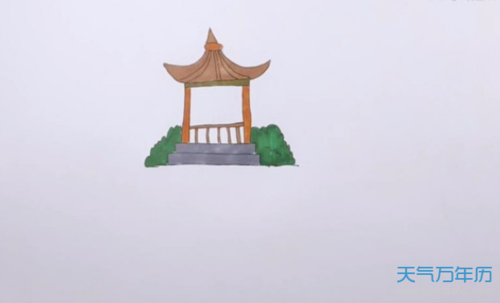 幼儿长亭简笔画