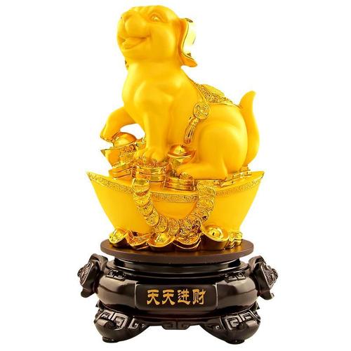 属狗的招财图片 微信,自带好运头像属狗 狗摆件家居摆设招财风水元宝狗旺财狗十二生肖工艺品