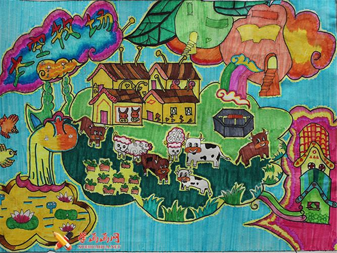 科幻画欣赏_《太空牧场》