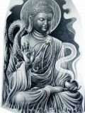 一款满背如来纹身图案