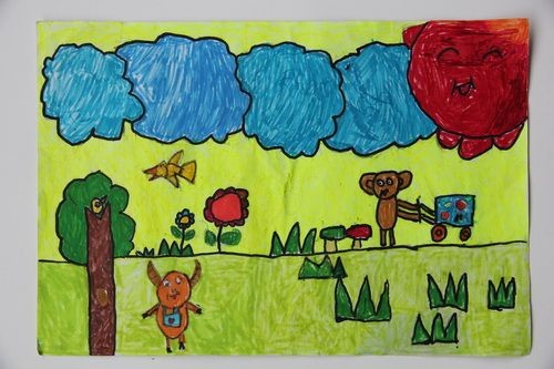 《美丽的大森林》/少儿绘画作品/儿童画/网络美术馆_中国少儿美术教育