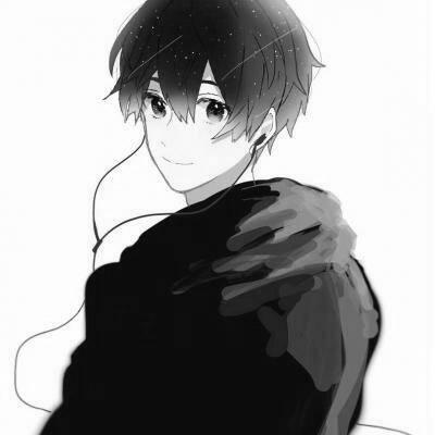 动漫男生帅气黑白头像背影头像带字伤感头像大全
