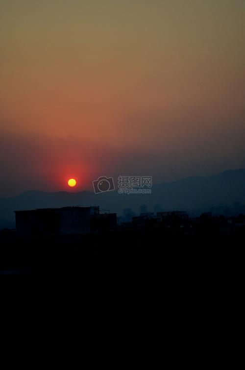 太阳落山后的景象