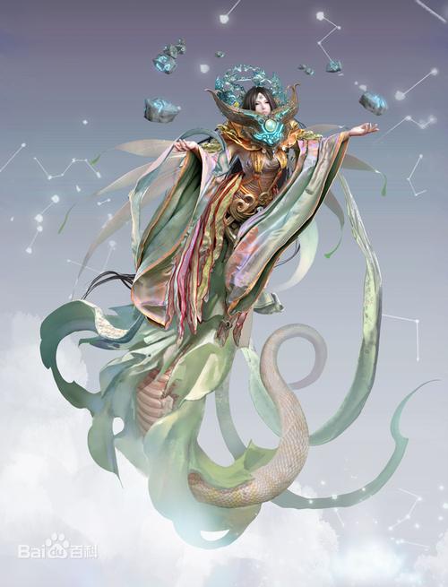 巴地神话传说故事之一人首蛇身的女娲