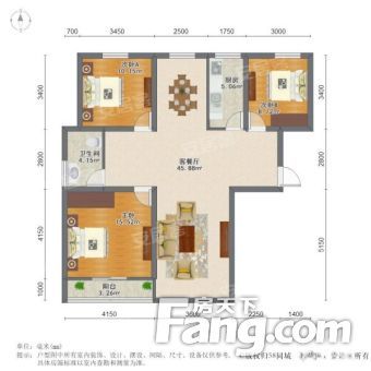 金城丽景北区 238万 豪华装修 110平 3室2厅 朝南