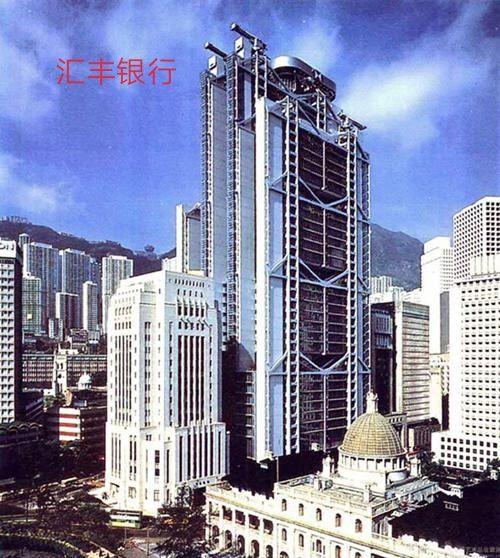 汇丰银行楼顶的大炮,大门口还竖着一个巨大的炮弹壳.