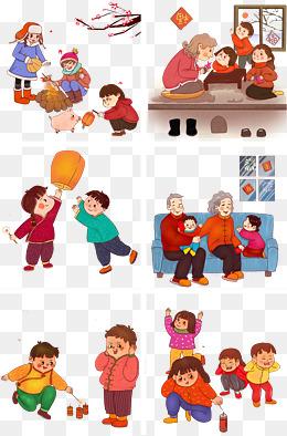 元旦放鞭炮的小孩