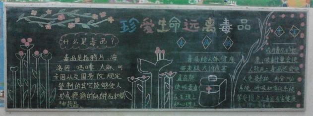 学校禁毒主题黑板报