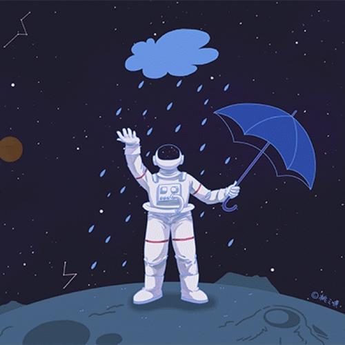宇航员嚼碎月亮,从此宇宙开始飞舞流星.
