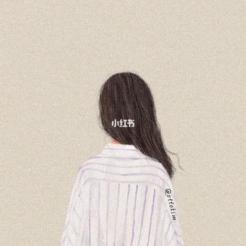 超适合做头像的背影少女_头像_插画_手绘_instagram_手绘插画分享