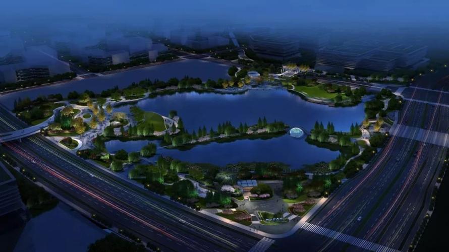 丰收湖公园效果图公园将从丰收湖已有生态环境及古海塘人文背景出发