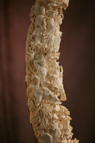 住在杭州——2007-11-3,西博会工美展4,猛犸象牙雕刻