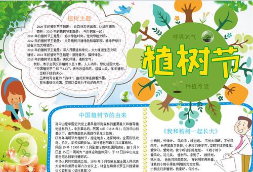 植树节手抄报插画简单又漂亮_2020漂亮植树节手抄报