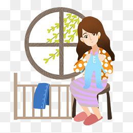 母亲节缝衣服插画