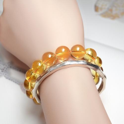 she century 天然黄水晶手链单圈手串 女士 天然水晶手链首饰饰品送礼