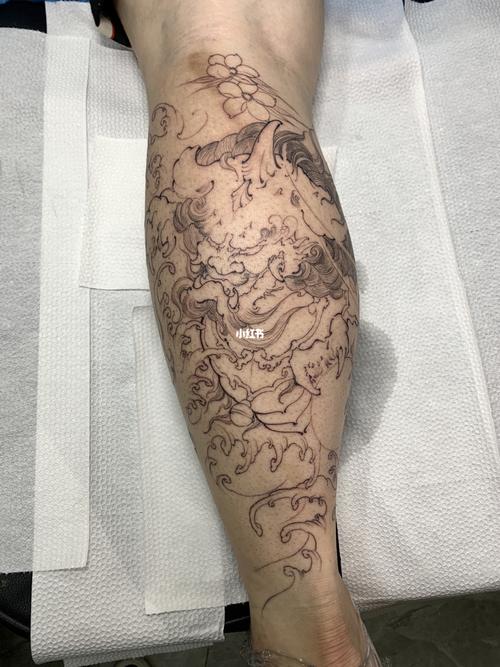 传统线条|传统小腿纹身|纹身手稿_纹身_武汉纹身_美妆_彩妆