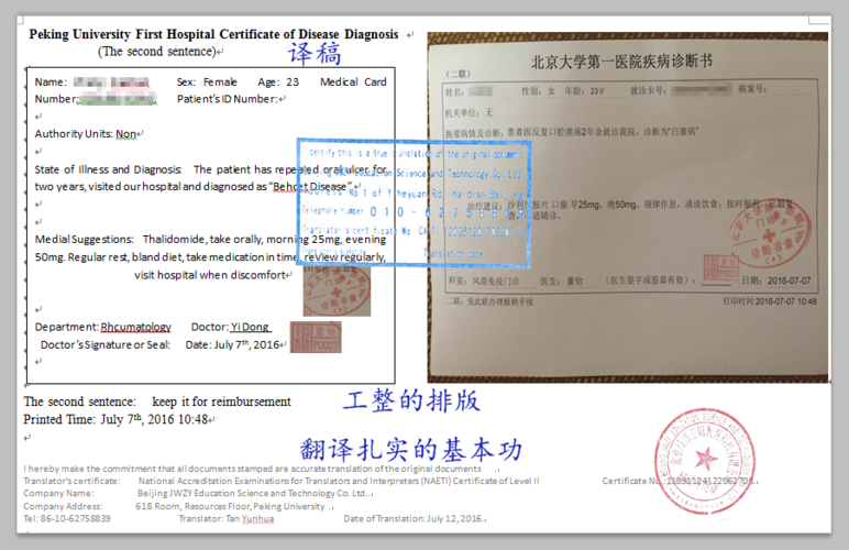 首页 病历翻译 医学病历英文翻译,门诊病历,诊断证明,去美国看病,医生