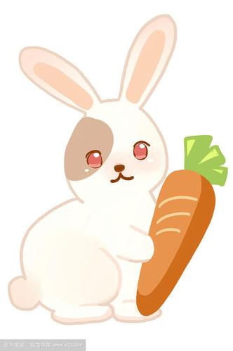 小兔子准备要吃胡萝卜简笔画