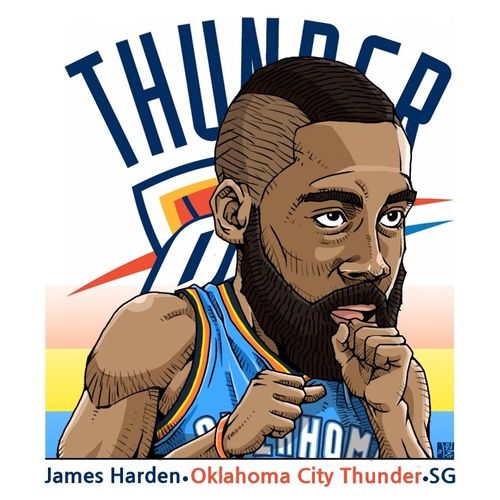 哈登雷霆时期插画头像