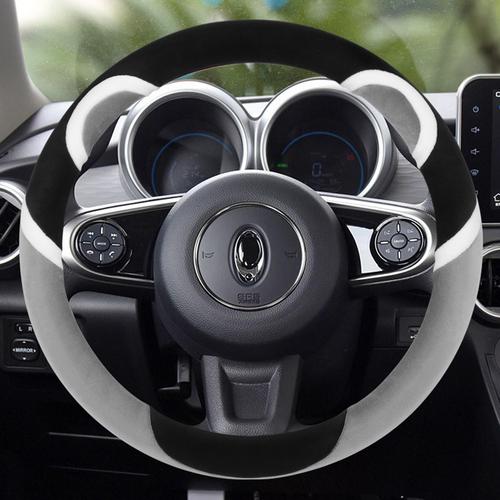 长城欧拉r1白猫好猫黑猫方向盘冬季毛绒女神方向盘套