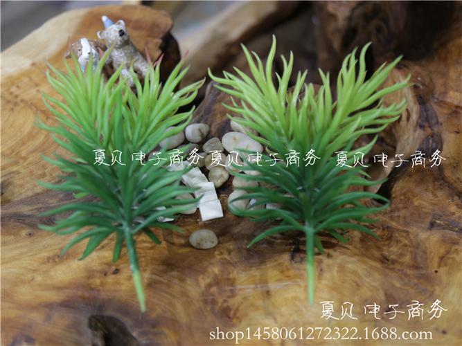 仿真多肉盆栽植物 3叉松针 仿真多肉微景观植物墙相框装饰批发