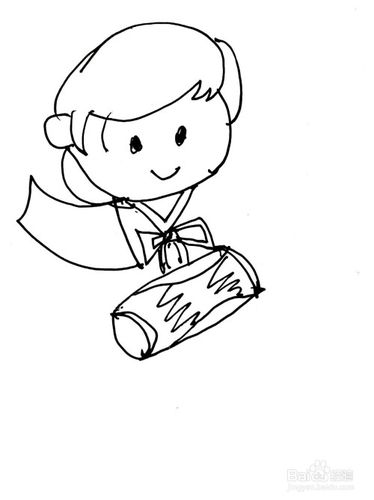 穿着朝鲜族服饰的女孩儿简笔画