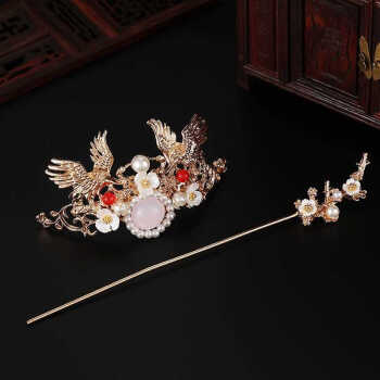 a古风汉服发簪子插梳发饰仙女顶簪发冠头饰品古装步摇