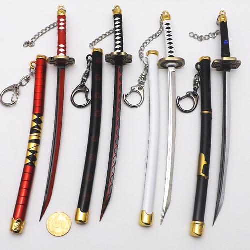 千奇家 动漫海贼王索隆刀秋水和道一文字鬼彻雪走钥匙扣模型