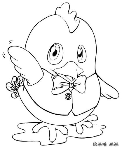 卡通小黄鸡简笔画图片