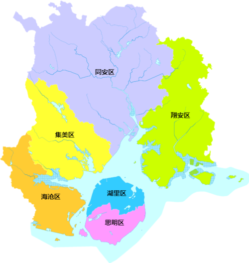 下面是福建省厦门市的行政区划地图.