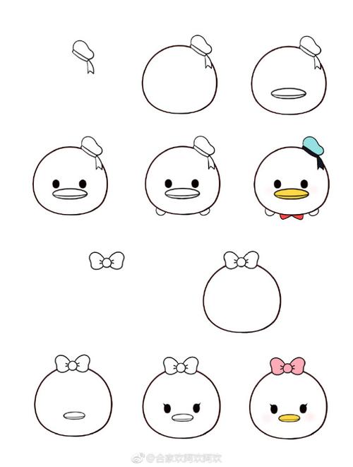 由一个圆圈画出的 迪士尼系列简笔画(61ω61 ) (作者:@合家欢阿欢