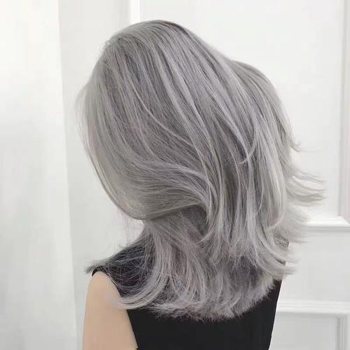 灰烟灰亚麻灰铅笔灰青木灰蓝灰色显白染发剂亚麻灰褪色粉染过头发拍
