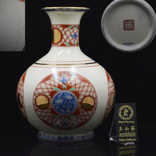 日本瓷瓶(落柴田陶器款)