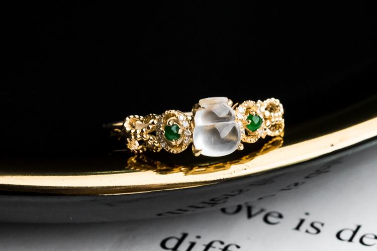 翡翠镶嵌戒指图片大全,翡翠镶嵌戒指欣赏