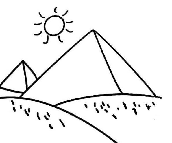 风景简笔画瀑布瀑布简笔画河流简笔画