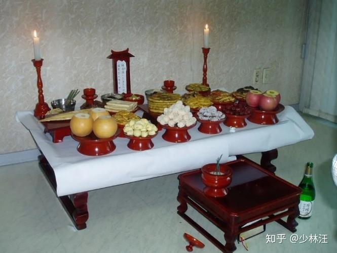 △ 摆满祭品的供桌 @wikipedia