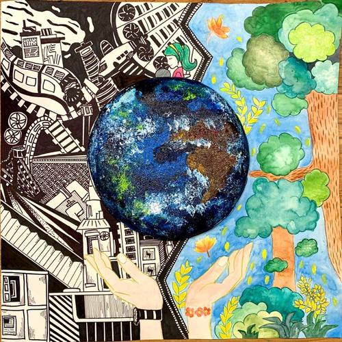 三等奖 曹心怡《拥抱绿色科技家园》