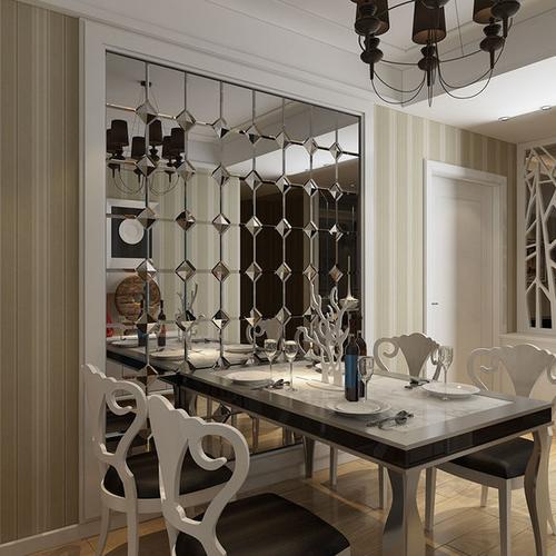 [天马艺术装饰] 边框造型装饰茶镜 玻璃拼镜玻璃背景墙 餐厅电视背景