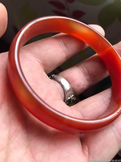 埠新玛瑙手镯,北红玛瑙,约58口径,包真