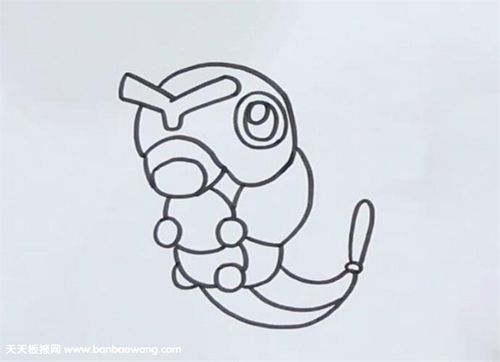 绿毛虫简笔画