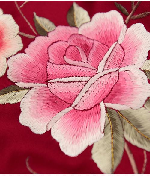 新款苏绣纯手工刺绣双层真丝披肩女喜庆牡丹花大气