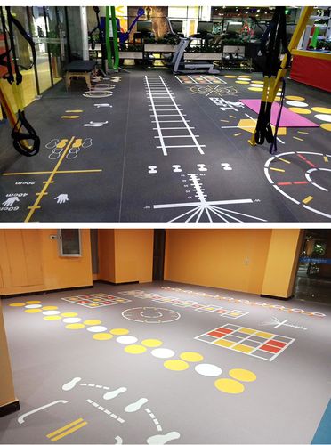 劲踏健身房地胶360私教定制地垫室内功能性pvc塑胶运动地胶垫地板_不